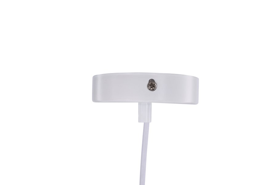 VENTURE DESIGN Nicola taklampe, Stor - hvit kunstig fjr