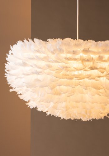 VENTURE DESIGN Nicola taklampe, X-Large - hvit kunstig fjr