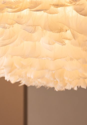 VENTURE DESIGN Nicola taklampe, X-Large - hvit kunstig fjr