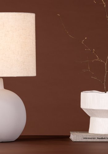 VENTURE DESIGN Torcello bordlampe - beige lin og gr betong