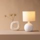 VENTURE DESIGN Torcello bordlampe - beige lin og hvit betong