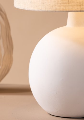 VENTURE DESIGN Torcello bordlampe - beige lin og hvit betong
