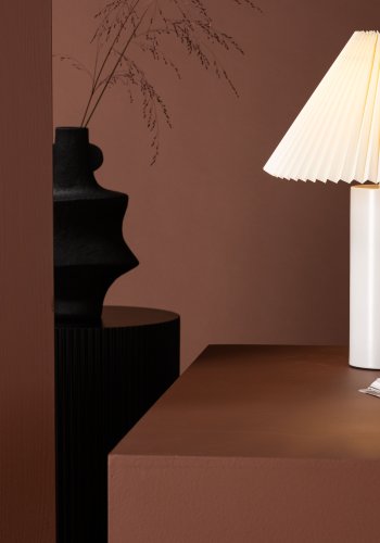 VENTURE DESIGN Largin bordlampe - offwhite papir og lysegr jern