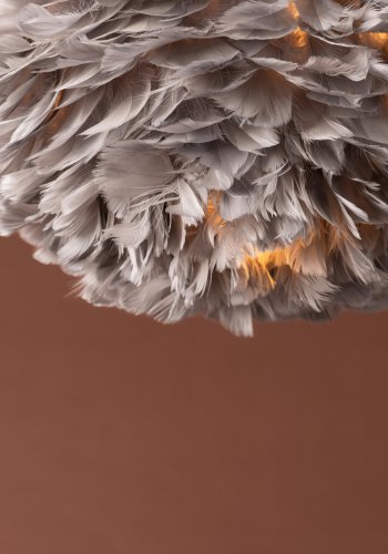 VENTURE DESIGN Nicola taklampe, Medium - gr kunstig fjr