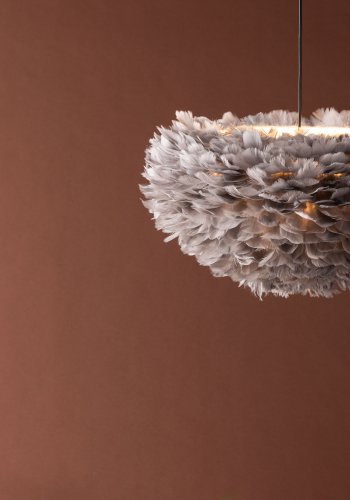 VENTURE DESIGN Nicola taklampe, Stor - gr kunstige fjr