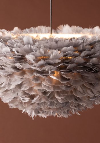 VENTURE DESIGN Nicola taklampe, Stor - gr kunstige fjr