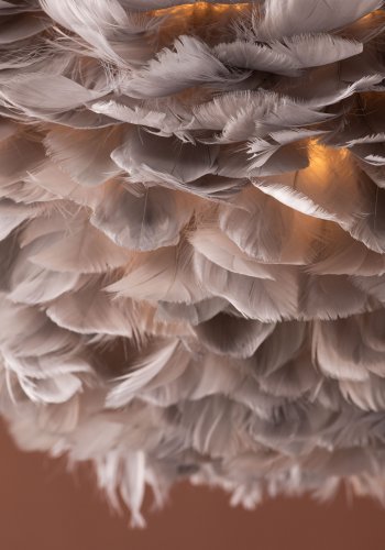 VENTURE DESIGN Nicola taklampe, Stor - gr kunstige fjr