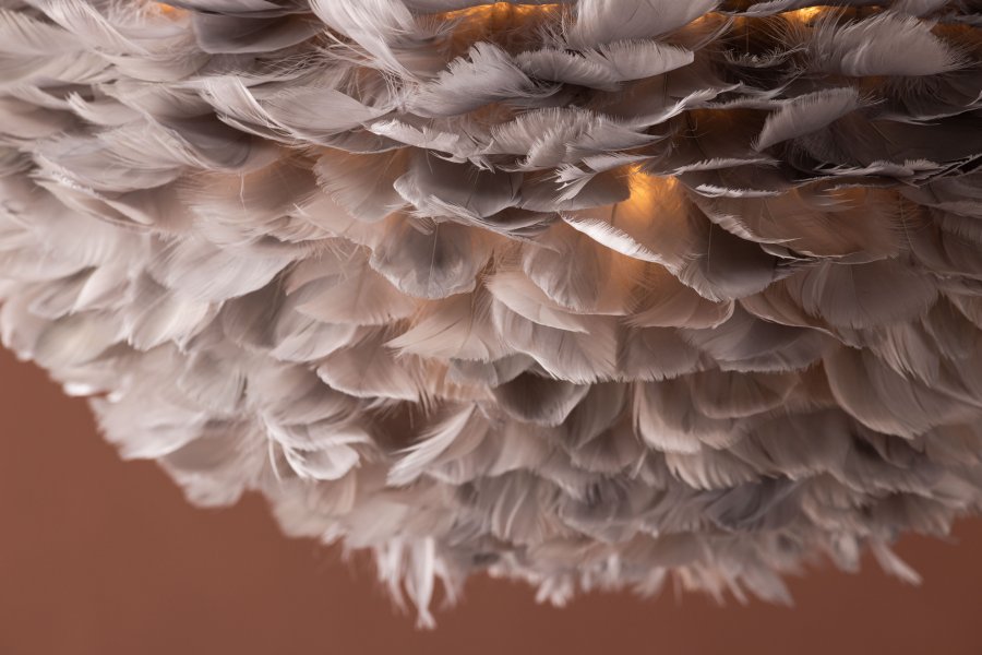 VENTURE DESIGN Nicola taklampe, Stor - gr kunstige fjr