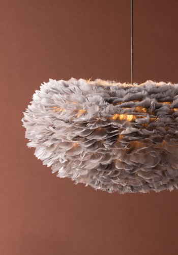 VENTURE DESIGN Nicola loftlampe, X-Large - gr kunstige fjer