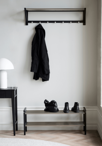 ROWICO Rektangulär Confetti skoställ - metall och svart ek (100x40)