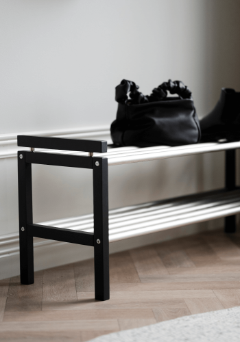 ROWICO Rektangulär Confetti skoställ - metall och svart ek (100x40)