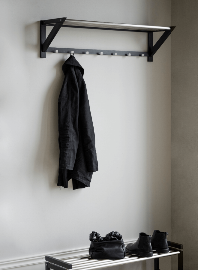 ROWICO Rektangulär Confetti skoställ - metall och svart ek (100x40)