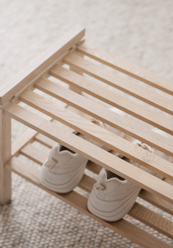 ROWICO rektangulr Confetti skohylde - hvidvasket eg (80x40)