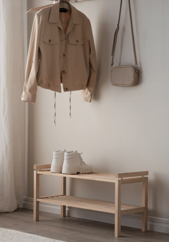 ROWICO rektangulr Confetti skohylde - hvidvasket eg (80x40)