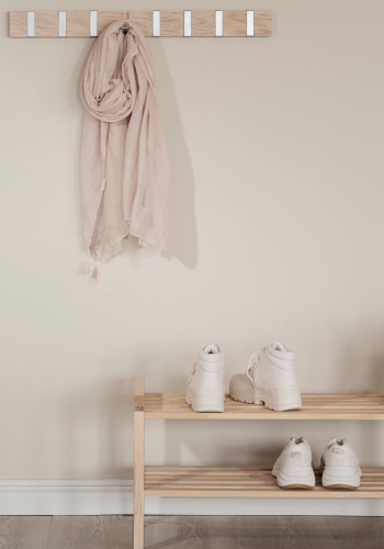 ROWICO rektangulr Confetti knagerkke m. 8 foldekroge - hvidvasket eg og metal (70cm)