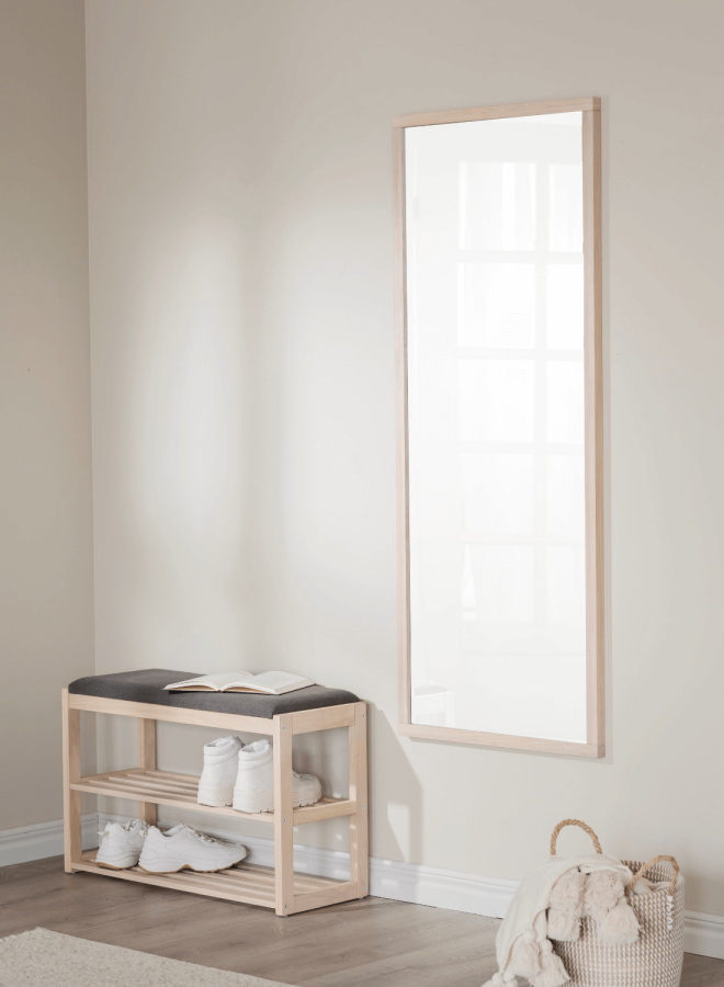 ROWICO rektangulr Confetti vgspejl - spejlglas og hvidvasket eg (150x60)