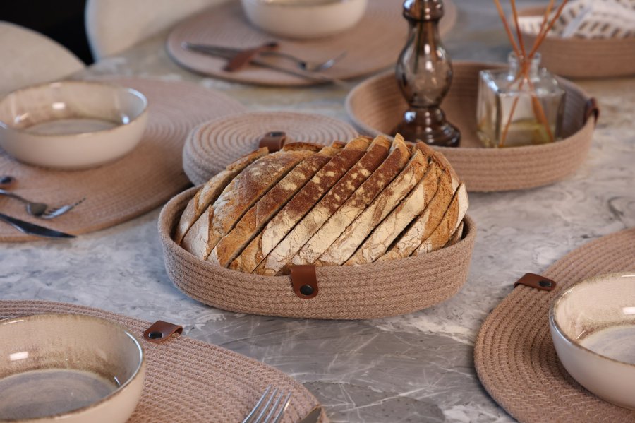 NORDVRK Jute brdkurv - beige bomull (sett med 3)