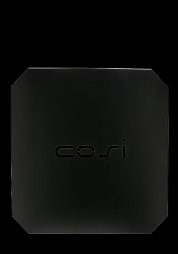 COSI FIRES Cosi Tischplatte, Glaskante L für Feuertisch, quadratisch - schwarzer Stahl (53x53)