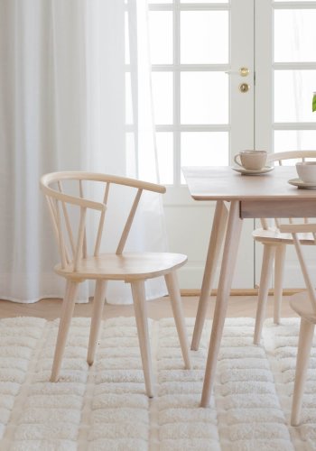 ROWICO Carmen spisebordsstol - hvidpigmenteret gummitr, m. armln