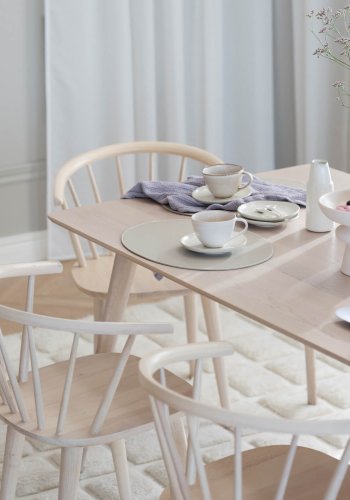 ROWICO Carmen spisebordsstol - hvidpigmenteret gummitr, m. armln