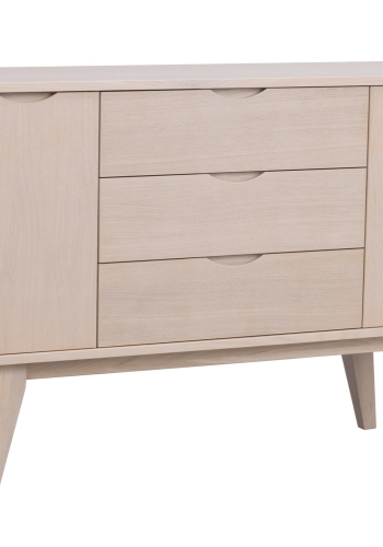 ROWICO Filippa sknk, m. 2 lger og 3 skuffer - hvidolieret egefinér og eg