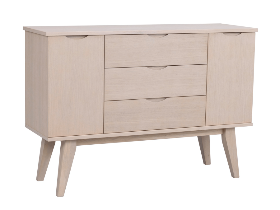 ROWICO Filippa sknk, m. 2 lger og 3 skuffer - hvidolieret egefinér og eg