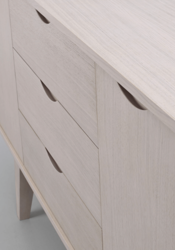 ROWICO Filippa sknk, m. 2 lger og 3 skuffer - hvidolieret egefinér og eg