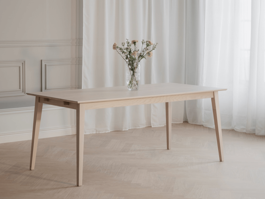 ROWICO Filippa spisebord - hvidolieret eg, m. udtrk (180x90) 