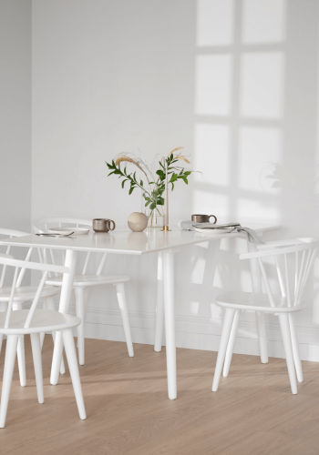 ROWICO Lotta spisebord - hvit med klaff (80x120+40) 