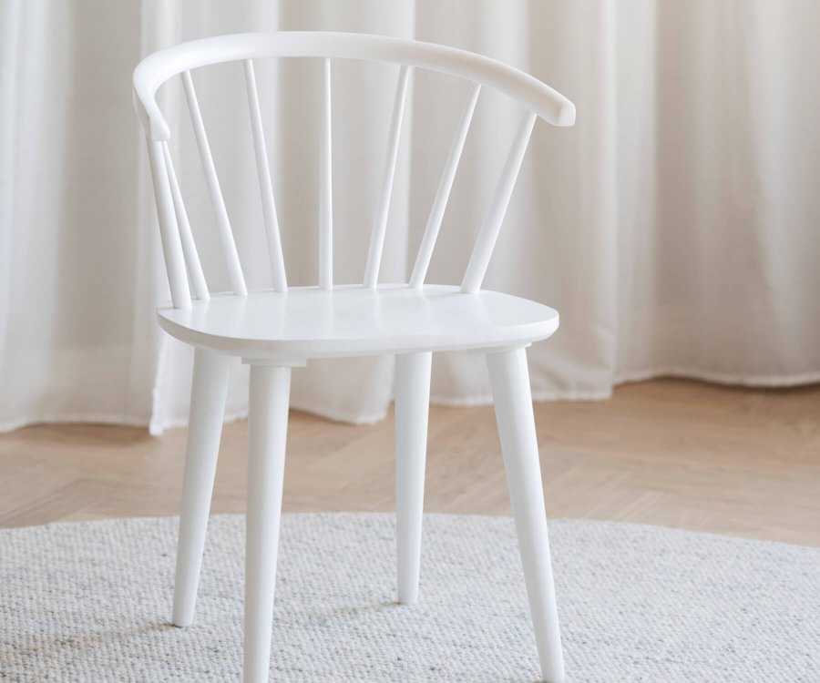 ROWICO Carmen Esszimmerstuhl - weißes Holz, mit Armlehnen