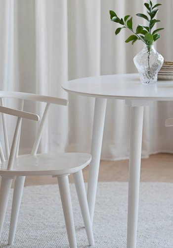ROWICO Carmen Esszimmerstuhl - weißes Holz, mit Armlehnen
