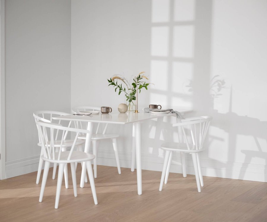 ROWICO Carmen Esszimmerstuhl - weißes Holz, mit Armlehnen