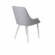 VENTURE DESIGN Plaza spisebordstol, m. armlener - lys gr polyester og hvitt metall