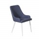 VENTURE DESIGN Plaza spisebordstol, med armlener - bl polyester og hvitt metall