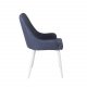 VENTURE DESIGN Plaza spisebordstol, med armlener - bl polyester og hvitt metall