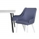 VENTURE DESIGN Plaza spisebordstol, med armlener - bl polyester og hvitt metall