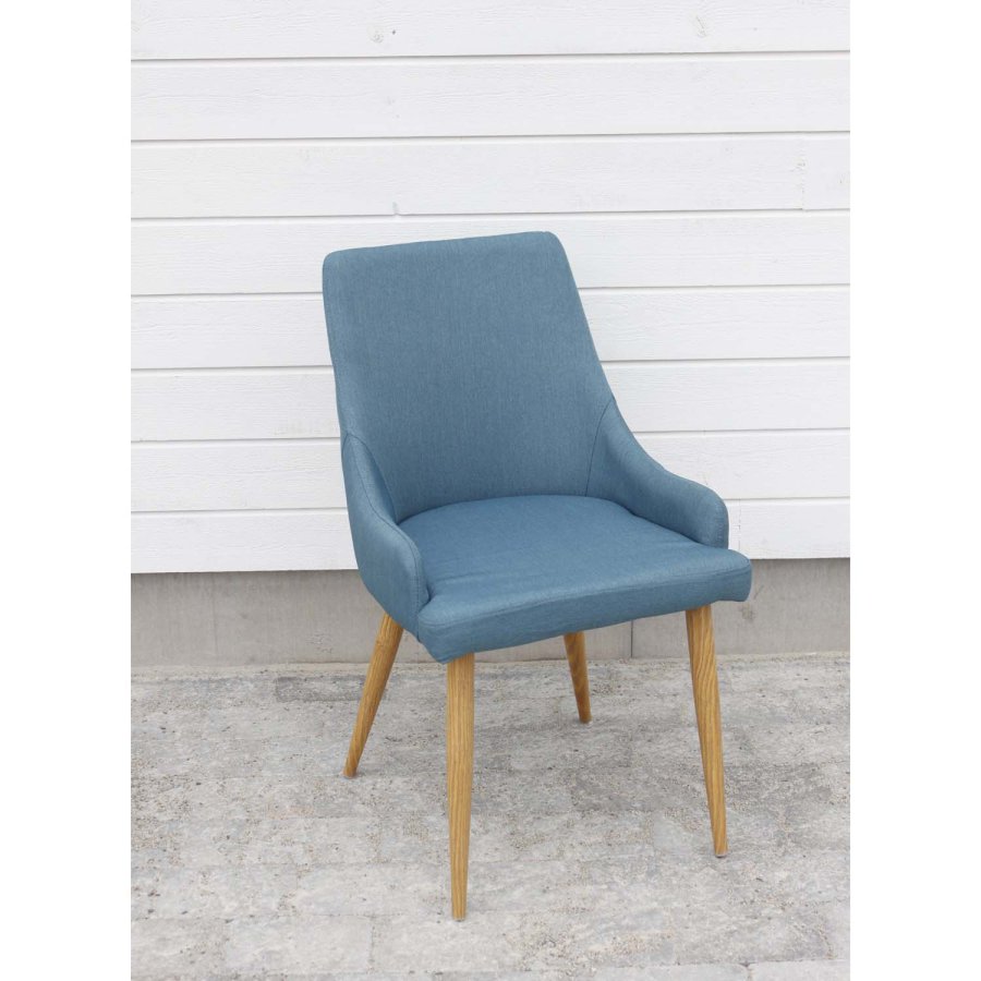 VENTURE DESIGN Plaza spisebordstol, med armlener - bl polyester og metall