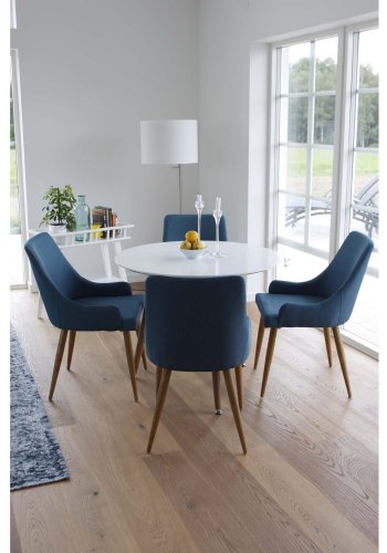 VENTURE DESIGN Plaza spisebordstol, med armlener - bl polyester og metall