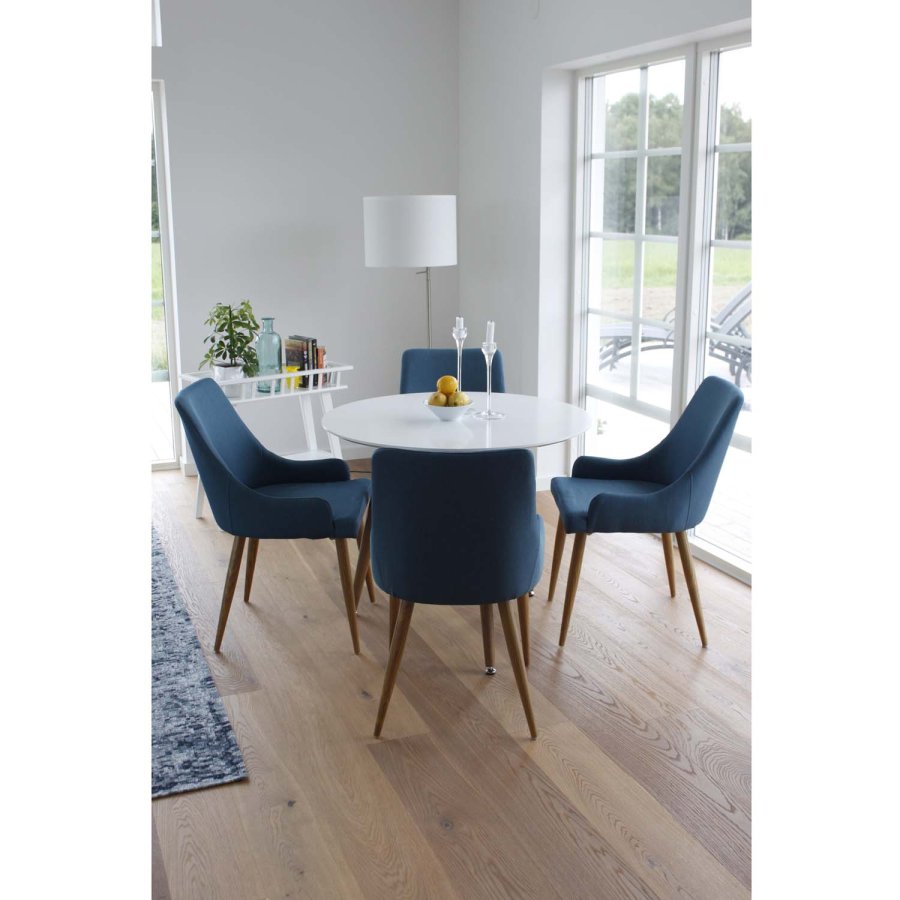 VENTURE DESIGN Plaza spisebordstol, med armlener - bl polyester og metall