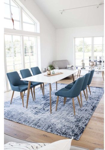 VENTURE DESIGN Polar spisebord - hvit MDF og naturlig metall (180x90)