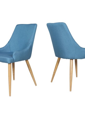 VENTURE DESIGN Plaza spisebordstol, med armlener - bl polyester og metall