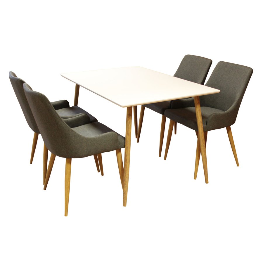 VENTURE DESIGN Plaza spisebordstol, m. armlener - mrkegr polyester og metall