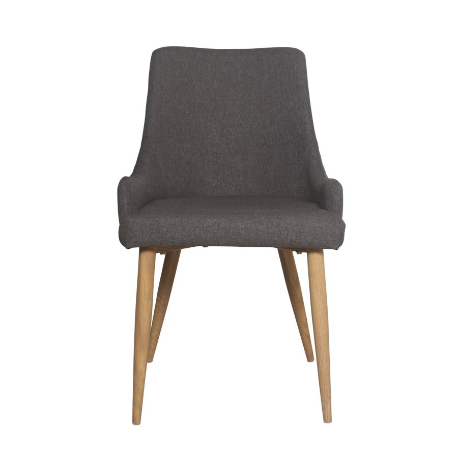 VENTURE DESIGN Plaza spisebordstol, m. armlener - mrkegr polyester og metall