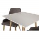 VENTURE DESIGN Plaza spisebordstol, m. armlener - mrkegr polyester og metall