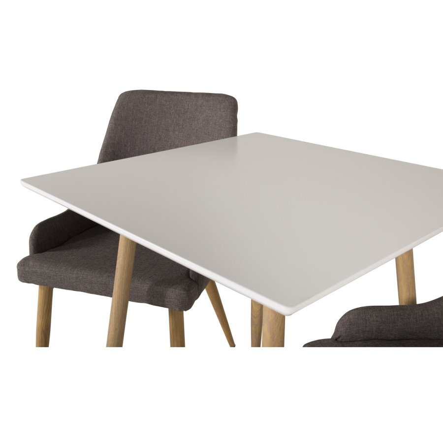VENTURE DESIGN Plaza spisebordstol, m. armlener - mrkegr polyester og metall
