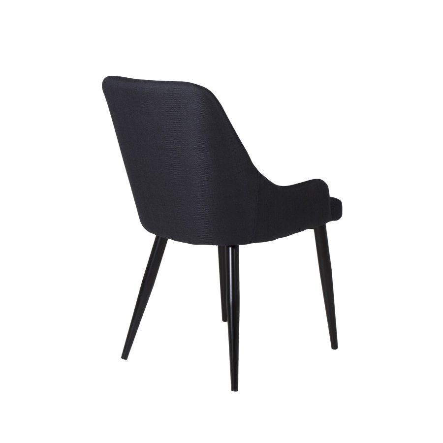 VENTURE DESIGN Plaza spisebordstol, med armlener - svart polyester og sort metall