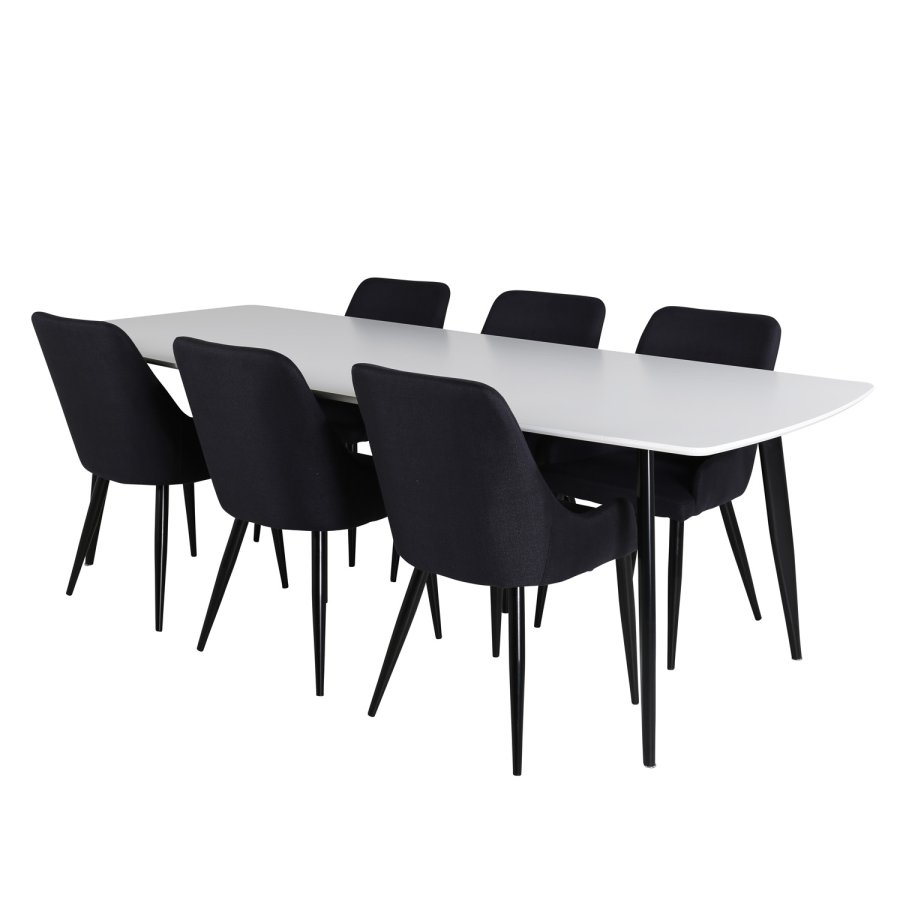 VENTURE DESIGN Plaza spisebordstol, med armlener - svart polyester og sort metall