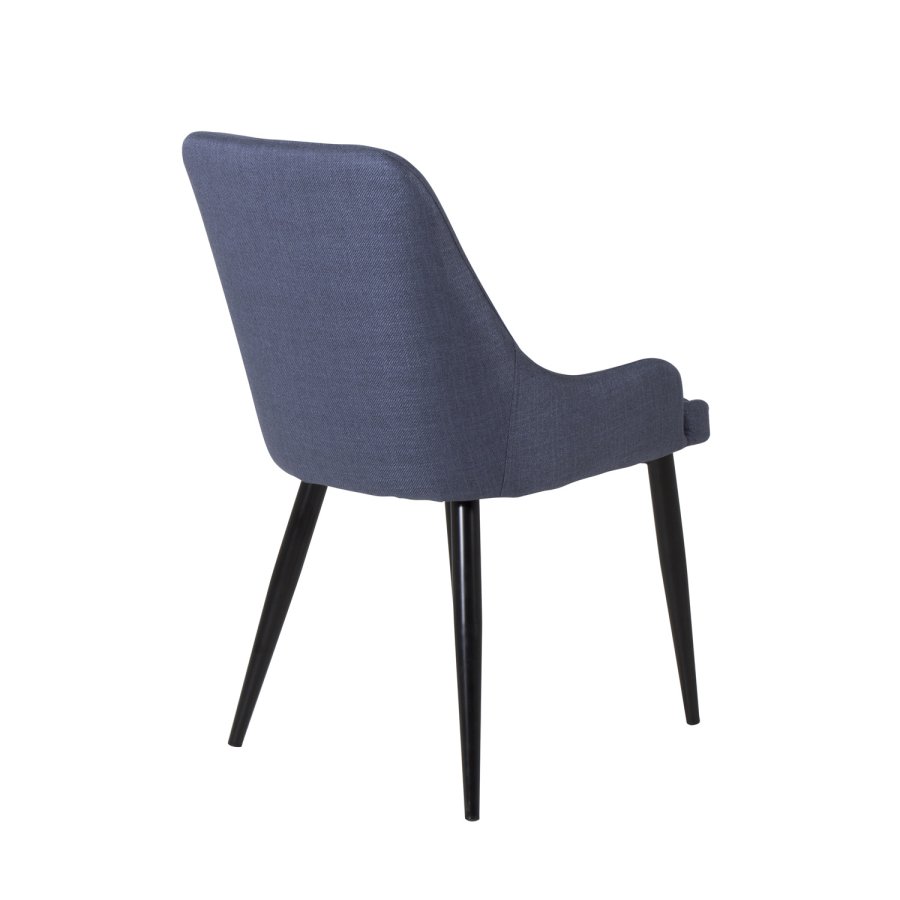 VENTURE DESIGN Plaza spisebordstol, med armlener - bl polyester og sort metall