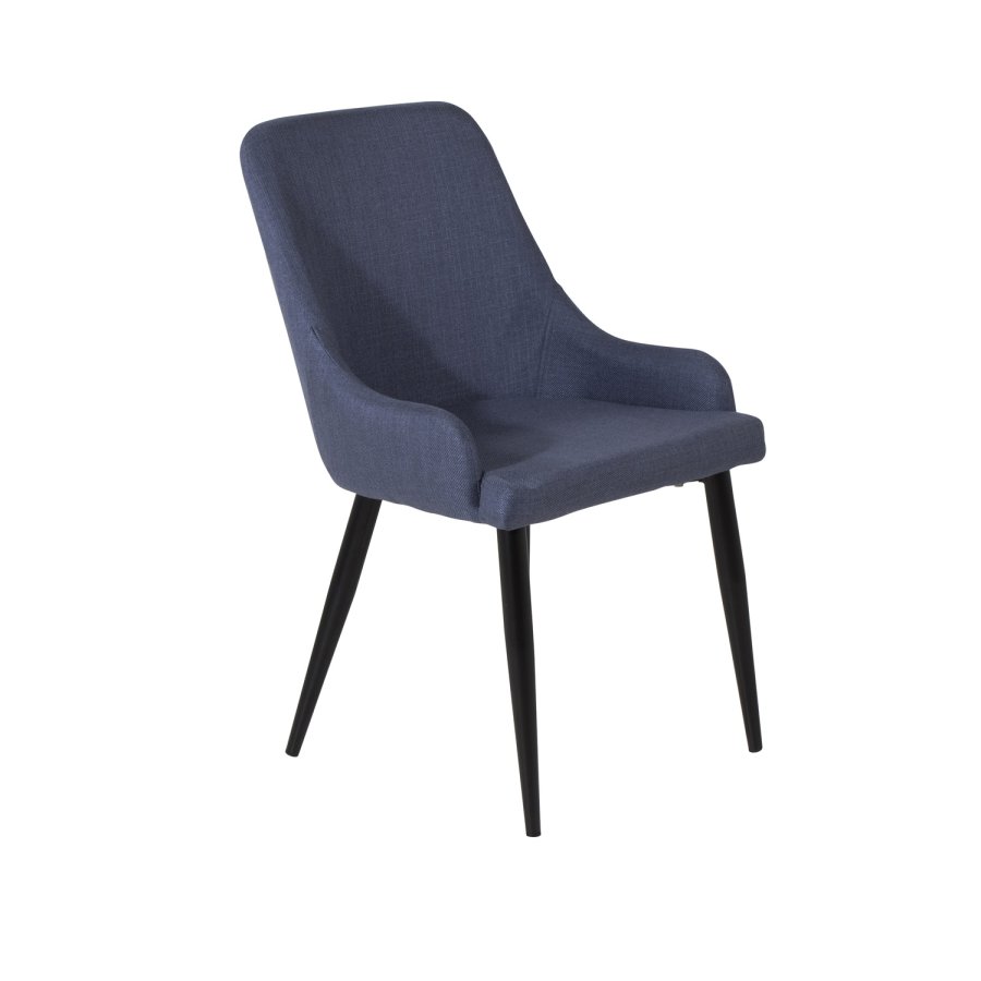VENTURE DESIGN Plaza spisebordstol, med armlener - bl polyester og sort metall