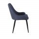 VENTURE DESIGN Plaza spisebordstol, med armlener - bl polyester og sort metall